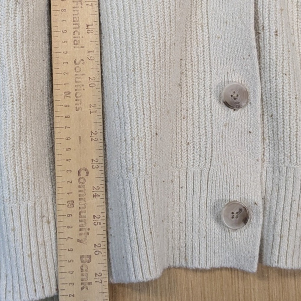 Old Navy Womens Boho Granola Minimalist Cardigan Sweater 2X Cream Ribbed Knit - Picture 6 of 6